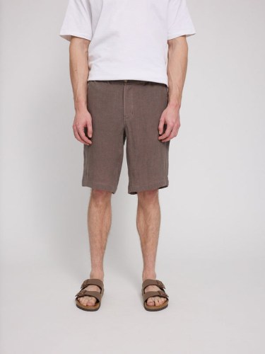 Regular Linen Shorts grey brown